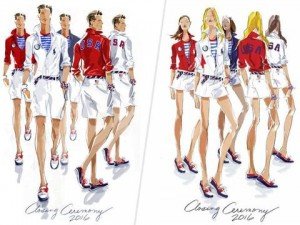 Desain seragam rancangan Ralph Lauren untuk tim Amerika Serikat di Olimpiade 2016.