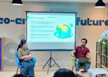 Bayu Yudistira sebagai Narasumber & Business Development Specialist dari Indodax pada seminar Teknologi Blockchain sebagai #AsetMasaDepan yang dilaksanakan pada Jumat (23/02/23) di Diagram Hub. (ULTIMAGZ/Rafael Amory Joseph)