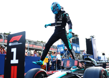 George Russell (Mercedes) memenangkan Azerbaijan Grand Prix Formula 1 pada Sabtu (26/09/26). (formula1.com)