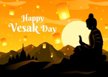 Ilustrasi ucapan Tri Suci Waisak bagi umat Buddha yang merayakan. (freepik.com)