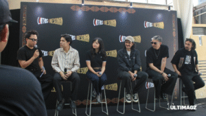 Perbincangan antara MC dengan para anggota band Portura tentang hal yang akan dilakukan kedepannya. (ULTIMAGZ/Tiffany Michiko P.)