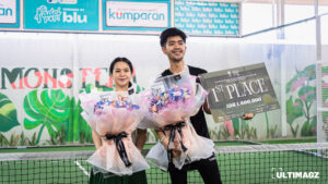 Satrio dan Anggy pemenang Fun Match kategori campur pada Padel PoP UMN 2025 (ULTIMAGZ/Peter Jonathan)