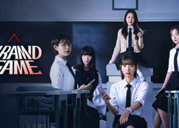 Shin Seul-ki, Ryu Da-bin, Jang Da-ah, Bona, dan Kang Na-eon dalam poster serial Pyramid Game. (Viu.com)