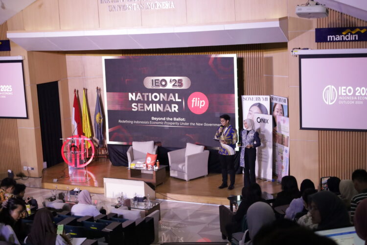 Indonesia Economic Outlook 2025 pada Senin (02/12/24) yang digelar di Auditorium R. Soeria Atmadja, Universitas Indonesia (UI). (IEO 2025)