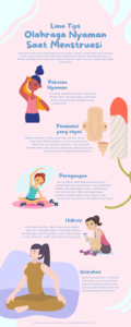 infografik tips nyaman berolahraga saat menstruasi