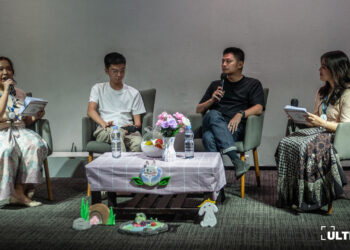 Sulianto Putra dan Kevin Anggara dalam sesi sharing Serelune yang diselenggarakan oleh Alunora di Lecture Theater, Selasa (04/10/2025). (ULTIMAGZ/Gabri Perboire).