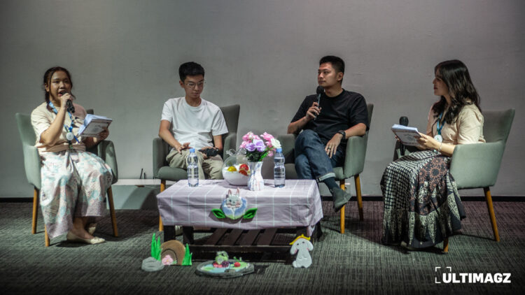 Sulianto Putra dan Kevin Anggara dalam sesi sharing Serelune yang diselenggarakan oleh Alunora di Lecture Theater, Selasa (04/10/2025). (ULTIMAGZ/Gabri Perboire).