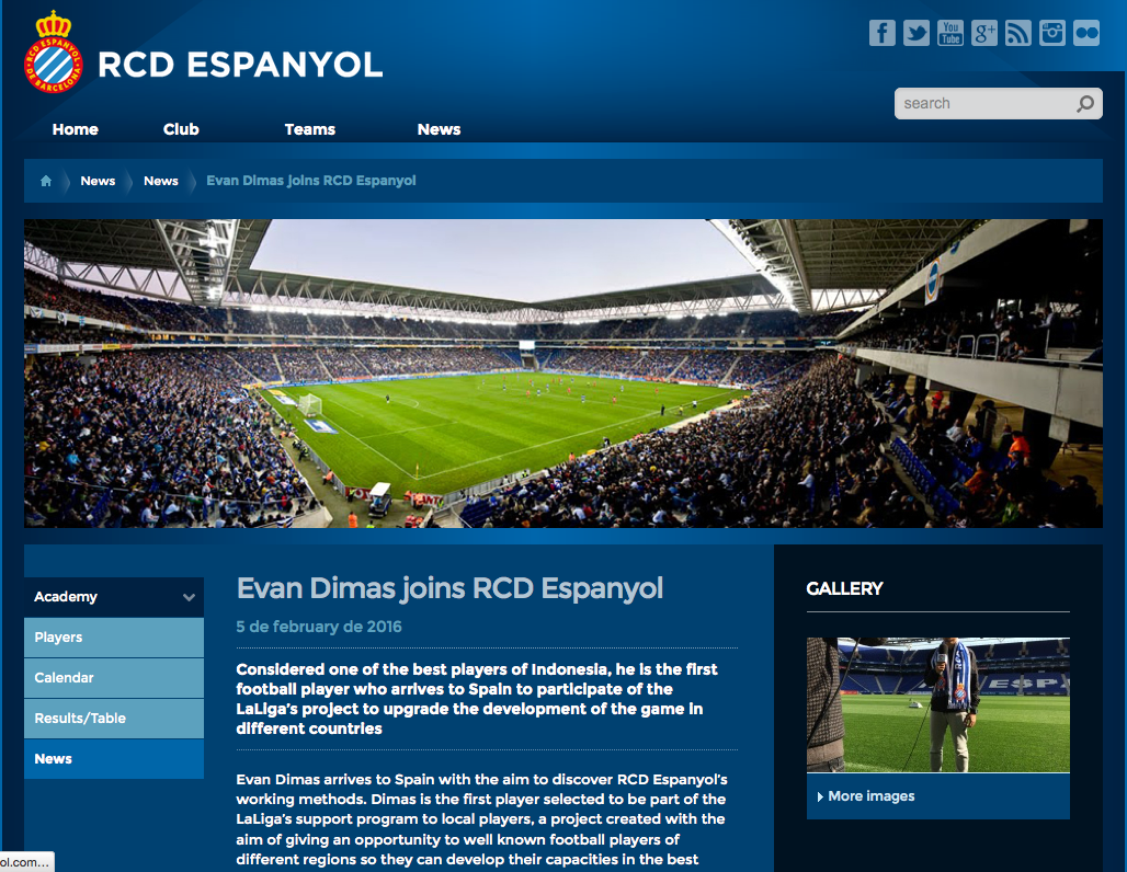 Evan Dimas Bergabung dengan Espanyol B