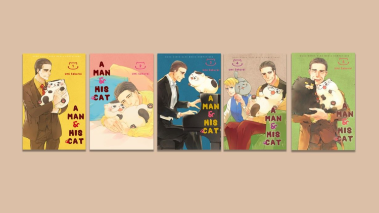 Ilustrasi volume manga A Man and His Cat. (gramedia.com)