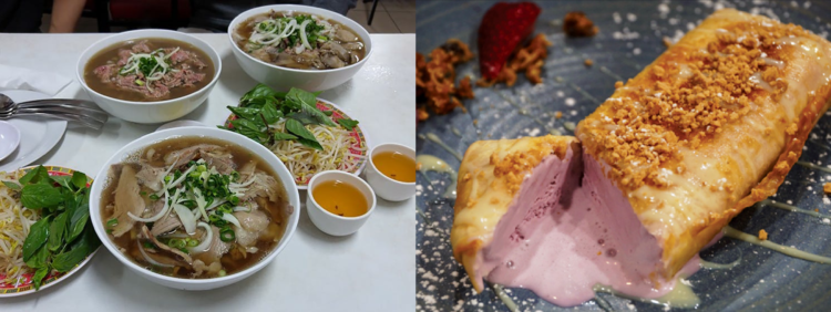 Hidangan Pho dan es krim goreng khas Vietnam di Cabramatta. (sydney.com & indomedia.com.au)