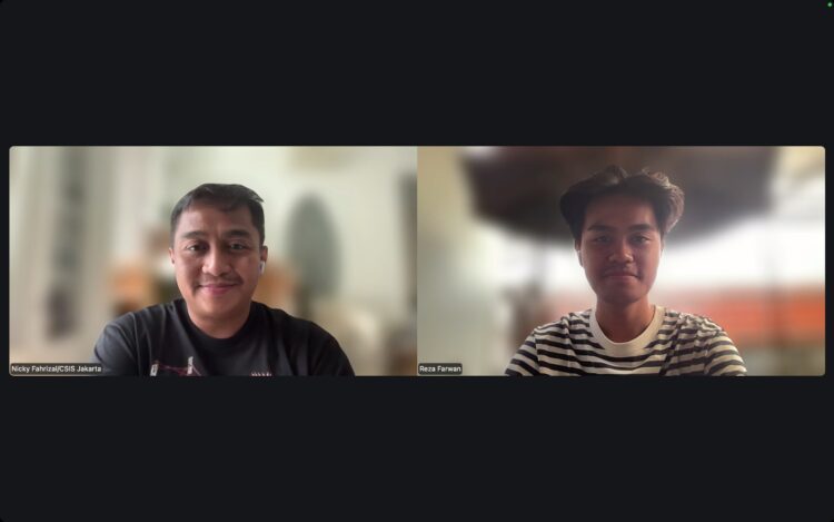 Sesi wawancara dengan Nicky Fachrizal,pengamat politik dari Centre for Strategic and International Studies (CSIS) pada Sabtu (7/9/2025).