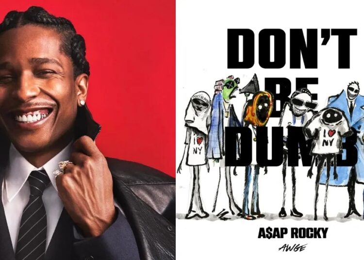 A$AP Rocky dan sampul album terbarunya Don’t Be Dumb.(thedailyjargan.com)