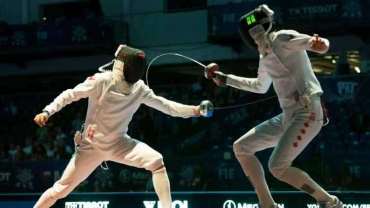 Foto pertandingan anggar, olahraga asal Jerman dan Italia. (cbc.ca)