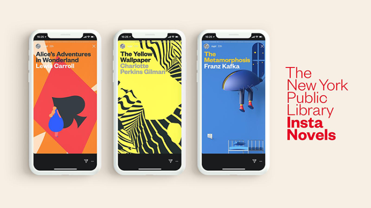 Ilustrasi grafis Insta Novels dari The New York Public Library. (nypl.org)