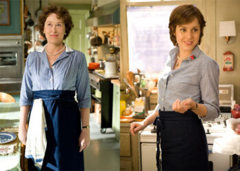 Julia Child (Meryl Streep) dan Julie Powell (Amy Adams) di film Julie & Julia. (foto: exploring-self.com)