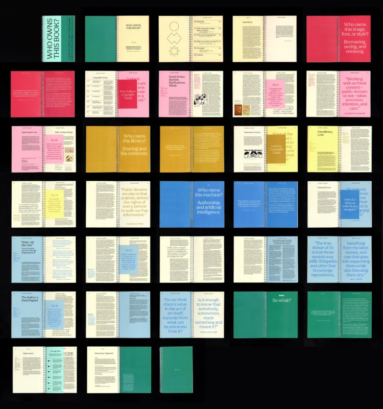 Isi dan desain sampul buku Who Owns This Book? (itsnicethat.com)