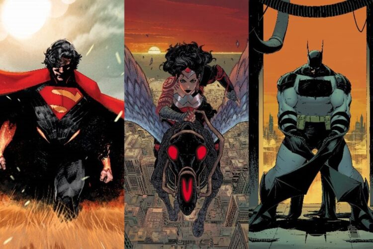 Superman, Wonder Woman, dan Batman dalam Absolute Universe. (gizmodo.com)