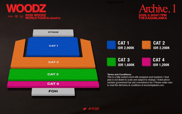 Seat plan dan harga tiket konser WOODZ Archive. 1 2026