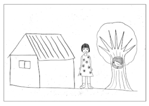 Ilustrasi yang digambar oleh seorang anak (x/@uketsuHAKONIWA)