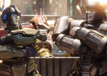 Orion Pax (Chris Hemsworth) dan D 16 (Brian Tyree Henry) di salah satu adegan “Transformers One”. (pluggedin.com)